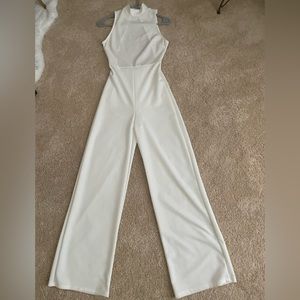 White Mockneck Jumpsuit